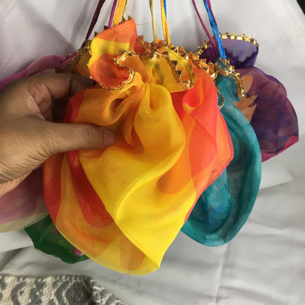 Gota Potli/ Thaal Cover/ Lap Tissue Potli For Gifting 1 PC Random Color By CC