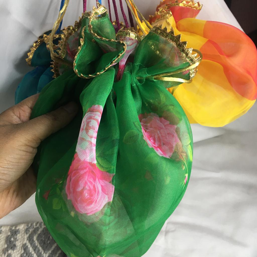 Gota Potli/ Thaal Cover/ Lap Tissue Potli For Gifting 1 PC Random Color By CC