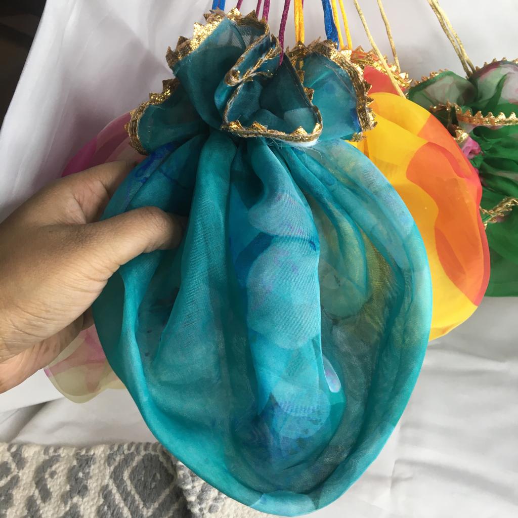 Gota Potli/ Thaal Cover/ Lap Tissue Potli For Gifting 1 PC Random Color By CC