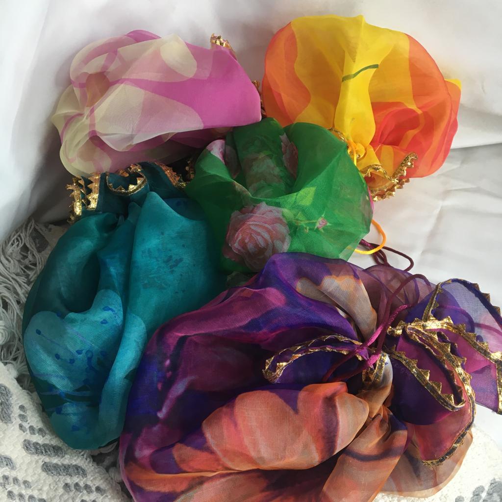 Gota Potli/ Thaal Cover/ Lap Tissue Potli For Gifting 1 PC Random Color By CC