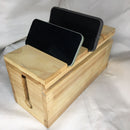 Desktop Wooden Power Outlet Organize Storage Box Wood Phone Holder By Miza
