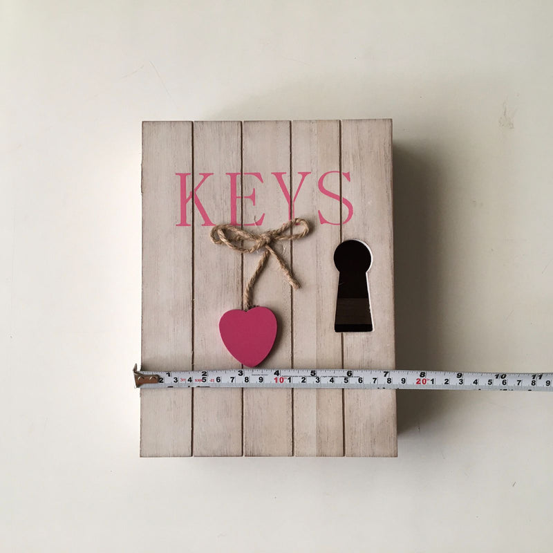 Rustic Keyhole Design Key Holder With 6 Hooks Wall Mounted-1 PC-BY APT