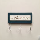 Love And Coffee Wooden Key Holder With Big Hooks for Hanging -1 PC-BY APT
