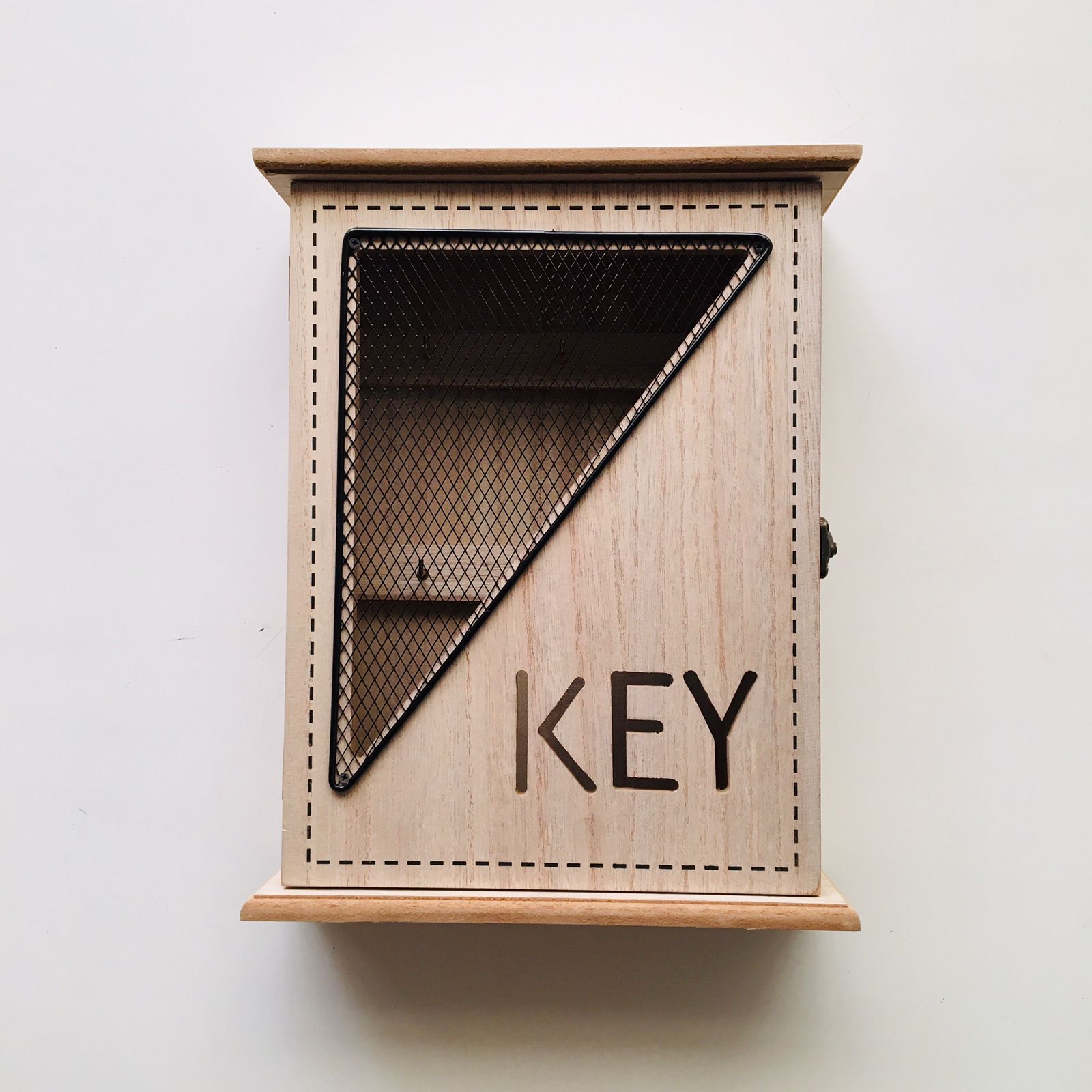 Wooden Key Box Almirah 6 Hooks Key Holder Wall Hanging Key Rack-1 PC-BY APT
