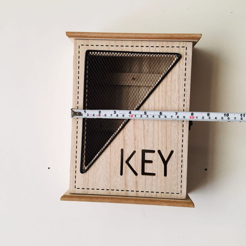 Wooden Key Box Almirah 6 Hooks Key Holder Wall Hanging Key Rack-1 PC-BY APT