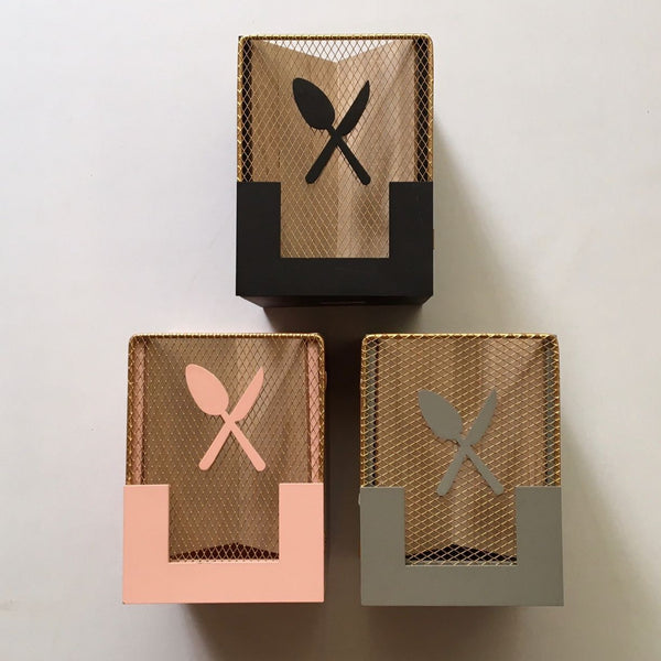 Rectangular Cutlery Box Made of Wood and Metal Grid-1 PC-BY APT ...