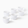 Fluted Style Porcelain Tea Cup Set of 6 By Rena