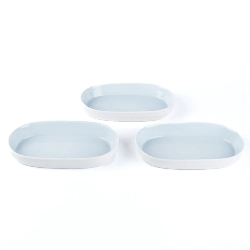 Capsule Shape Plates For Modern Serving Set Of 3 By Rena