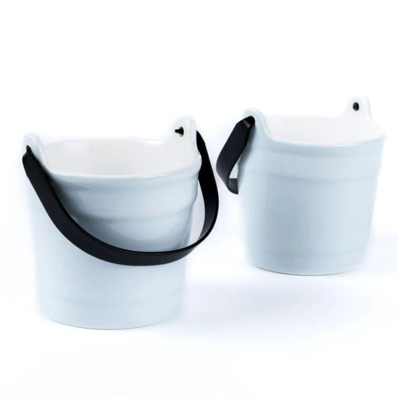 Porcelain Serving | Cutlery Holder Bucket Set of 2 By Rena