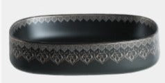 Golden Opulence Vintage Loft Style Oval Ceramic Wash Basin With Artistic Exterior By TGF