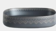 Golden Opulence Vintage Loft Style Oval Ceramic Wash Basin With Artistic Exterior By TGF