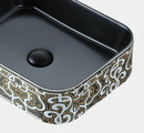 Stylish Bathroom Basin With Midnight Black Finish And Artistic Detailing By TGF