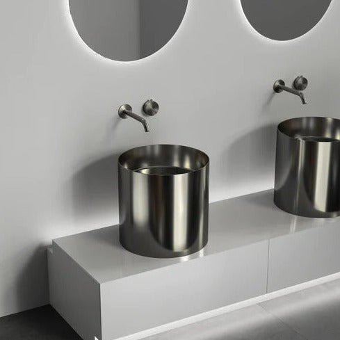 Premium Stainless Steel PVD 08 Modern Round Freestanding Wash Basin 1 PC By Jayna