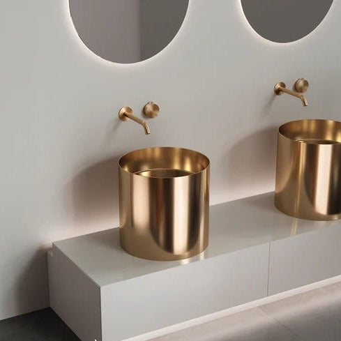 Premium Stainless Steel PVD 08 Modern Round Freestanding Wash Basin 1 PC By Jayna