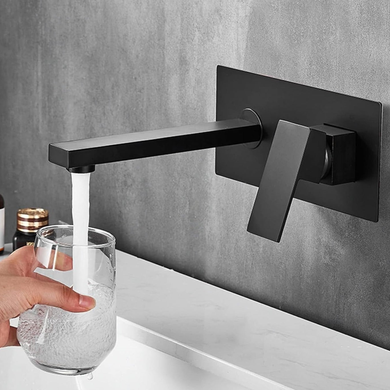 Wall Mounted Single Lever Wall Mounted Basin Mixer Tap Hot & Cold Basin Sink Faucet Basin Mixer PF02 1 PC By Jayna