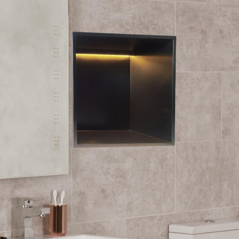 Modern Square PVD Wall Niche With Built-In Lighting Solution 1 PC By Jayna