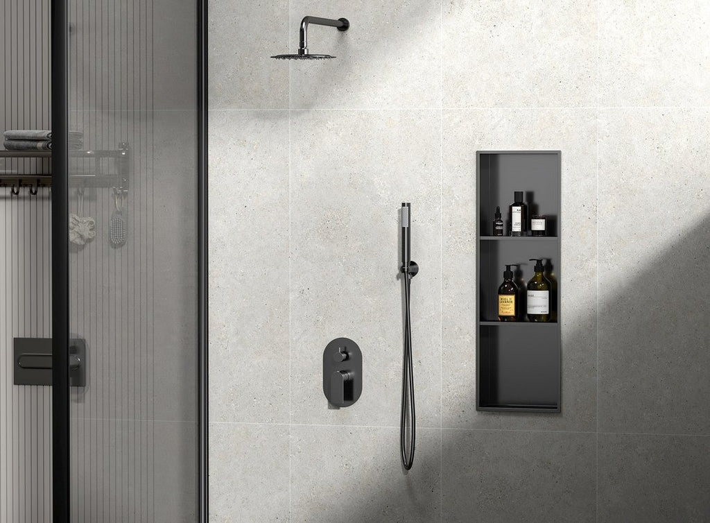 Three-Shelf Rectangular PVD Wall Niche Design for Modern Bathrooms PWD 900V By Jayna