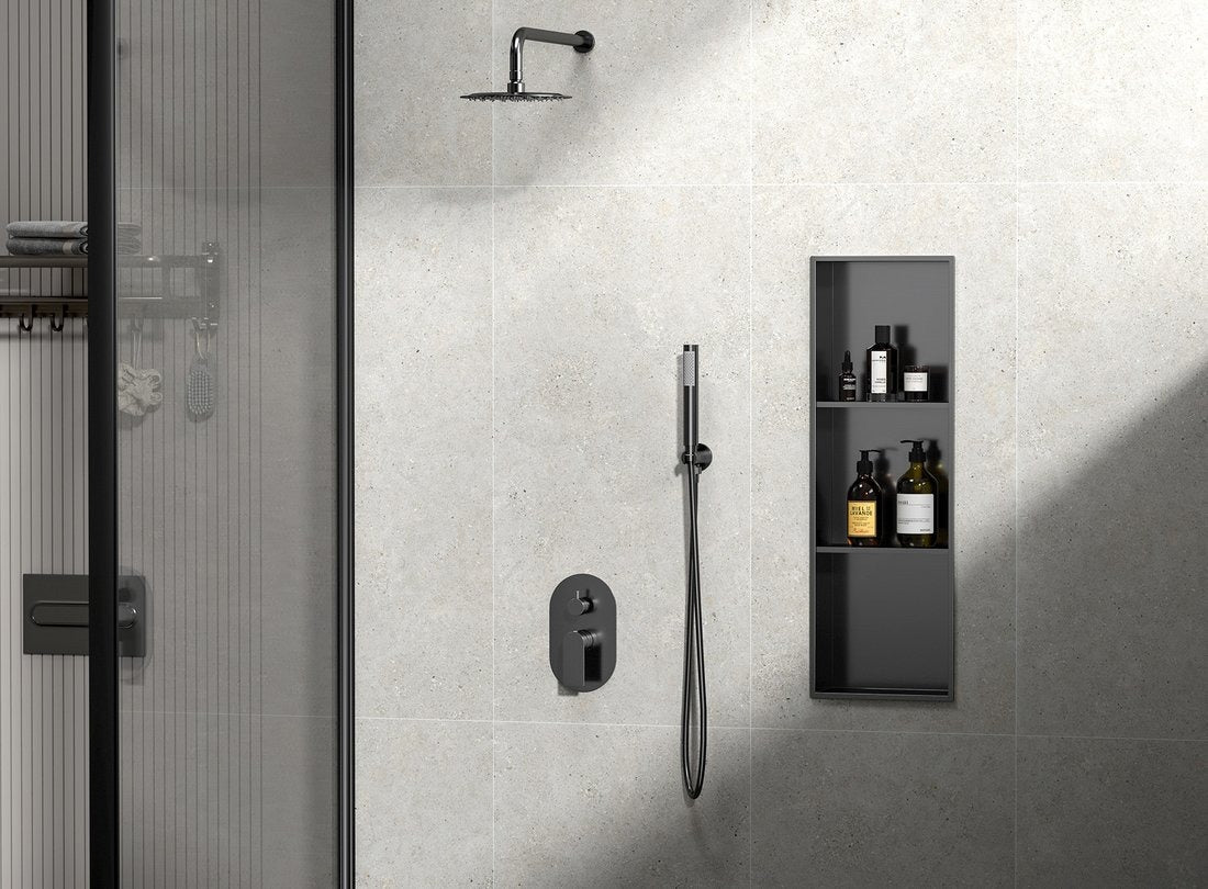 Three-Shelf Rectangular PVD Wall Niche Design for Modern Bathrooms PWD 900V By Jayna