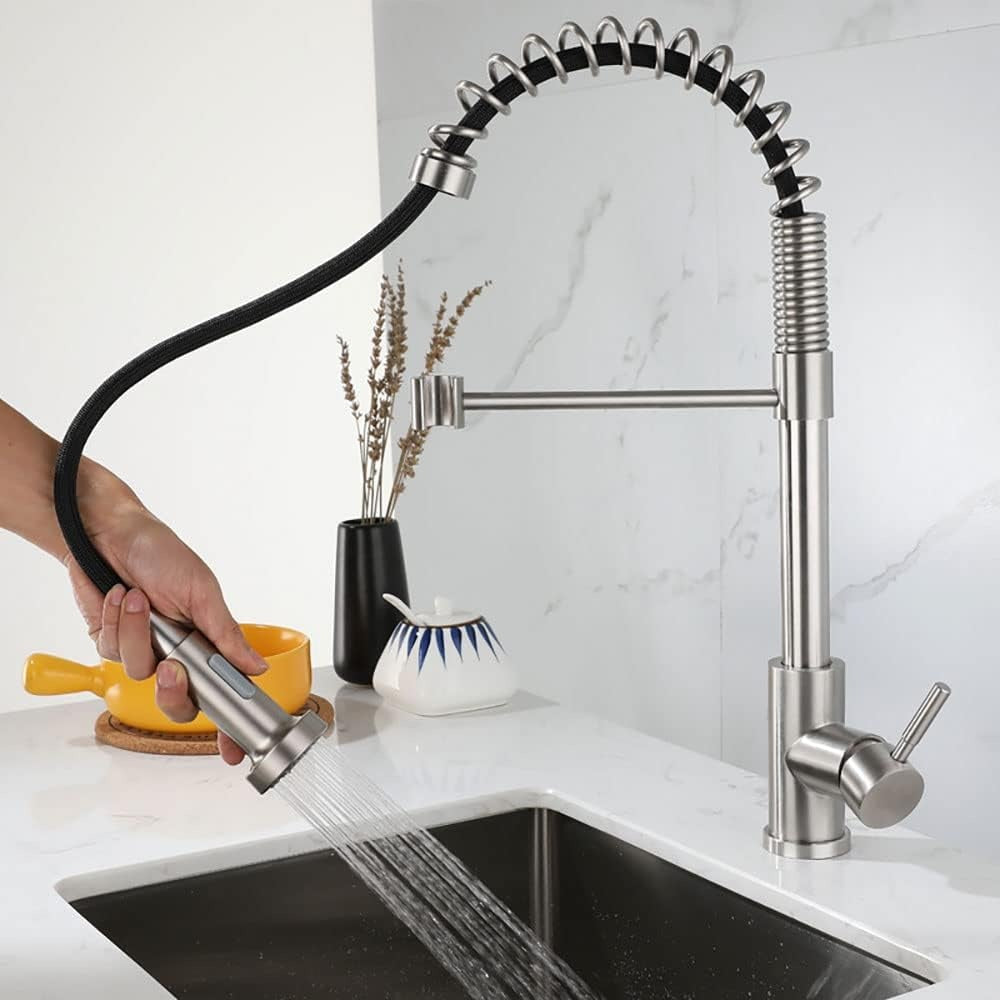 Modern Kitchen Faucet Pullout Kitchen Mixer Chrome Finish BF 09 1 PC By Jayna