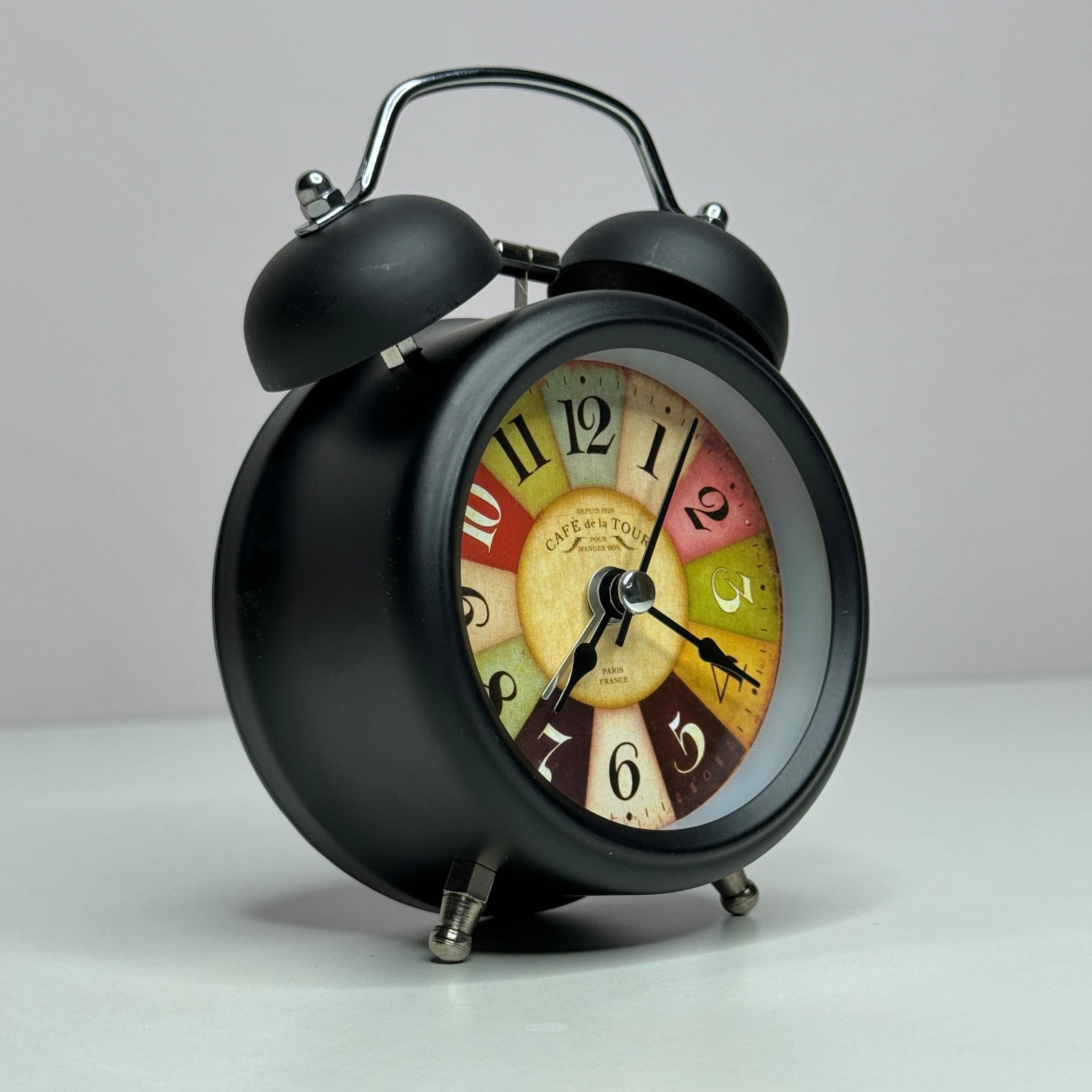 Twin Bell Table Alarm Vintage Clock In Copper & Silver By AK - 1 PC
