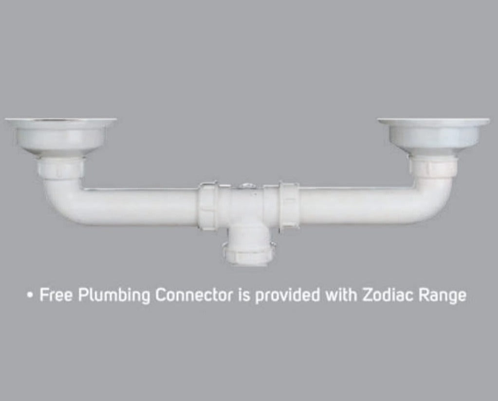 Zodiac Double Bowl Sink With Drain Board Streamlined Waste Management By Jayna
