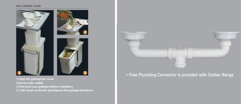 Zodiac Double Bowl Sink Streamlined Waste Management By Jayna