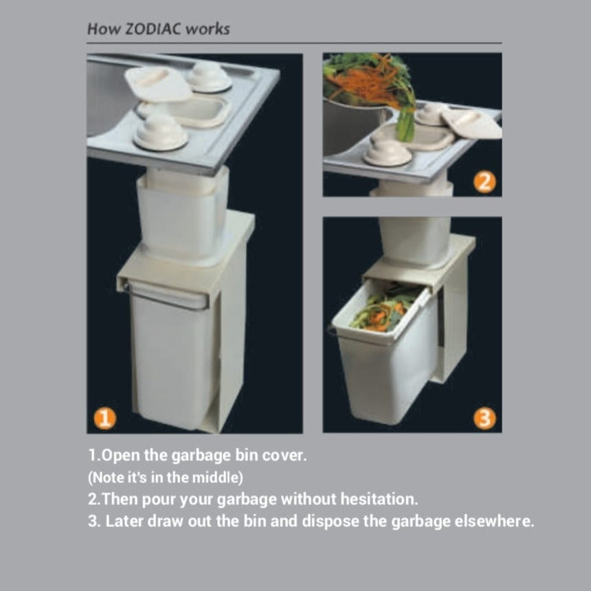 Zodiac Single Bowl Sink With Drain Board Streamlined Waste Management By Jayna