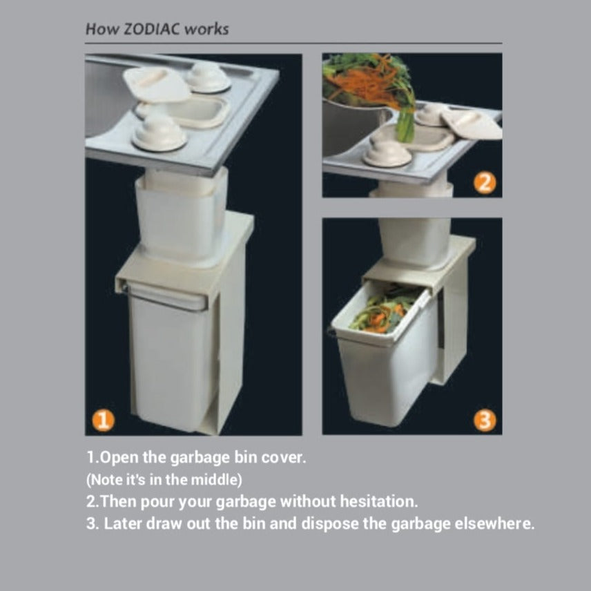 Zodiac Double Bowl Sink With Drain Board Streamlined Waste Management By Jayna
