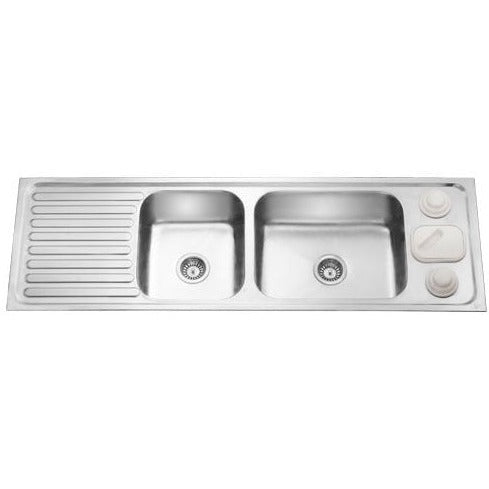 Zodiac Double Bowl Sink With Drain Board Streamlined Waste Management By Jayna