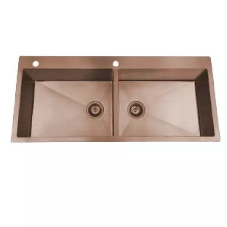 Square Series Luxury PVD Stainless Steel Double Bowl Kitchen Sink By Jayna