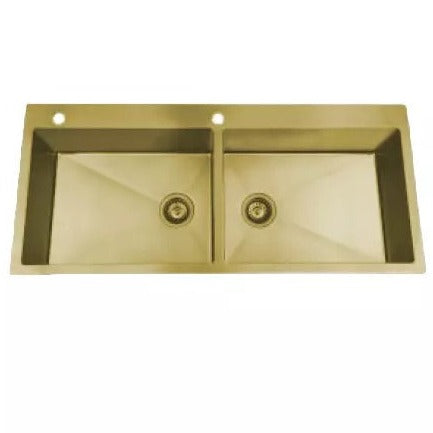 Square Series Luxury PVD Stainless Steel Double Bowl Kitchen Sink By Jayna