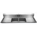 Stainless Steel Wall Mounted Commercial Kitchen Sink With Drainboard JCS 01 By Jayna