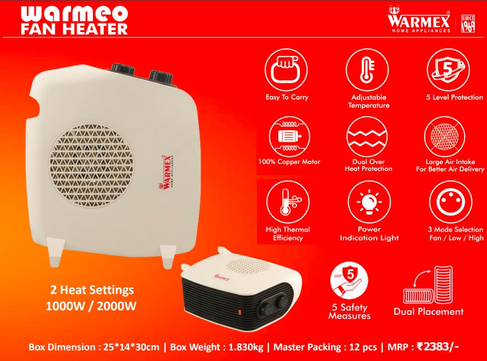 Warmeo Fan Heater Efficient Safe And Adjustable Heating For Cozy Winters By Warmex