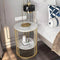 Round Striped Top Side Table With Metal Frame For Living Room/ Bedroom By APT