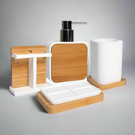 Classy White 4 Piece Bathroom Set By SOPT
