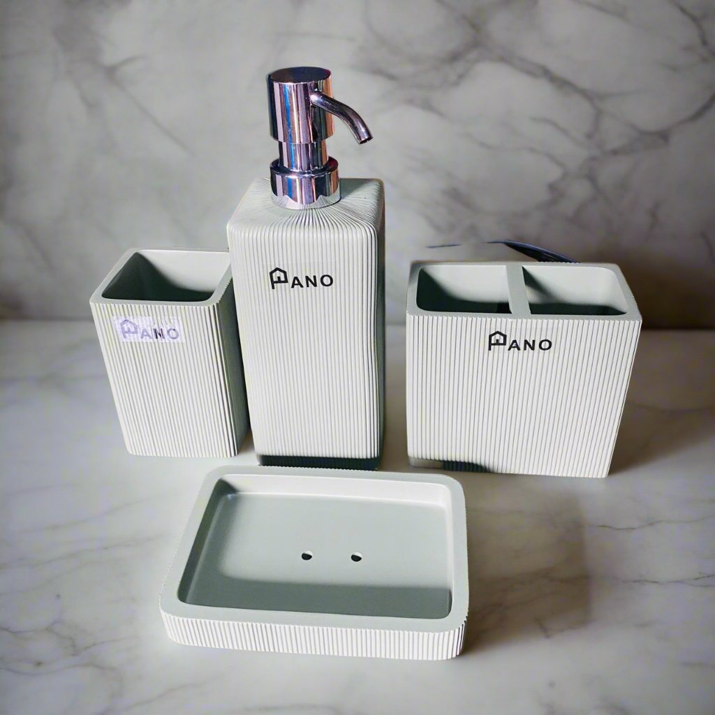 Textured Sophistication Ribbed 4-Piece Bathroom Set By APT