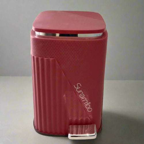 Compact Pedal Operated Dustbin With Textured Body By APT ( Random Colour )