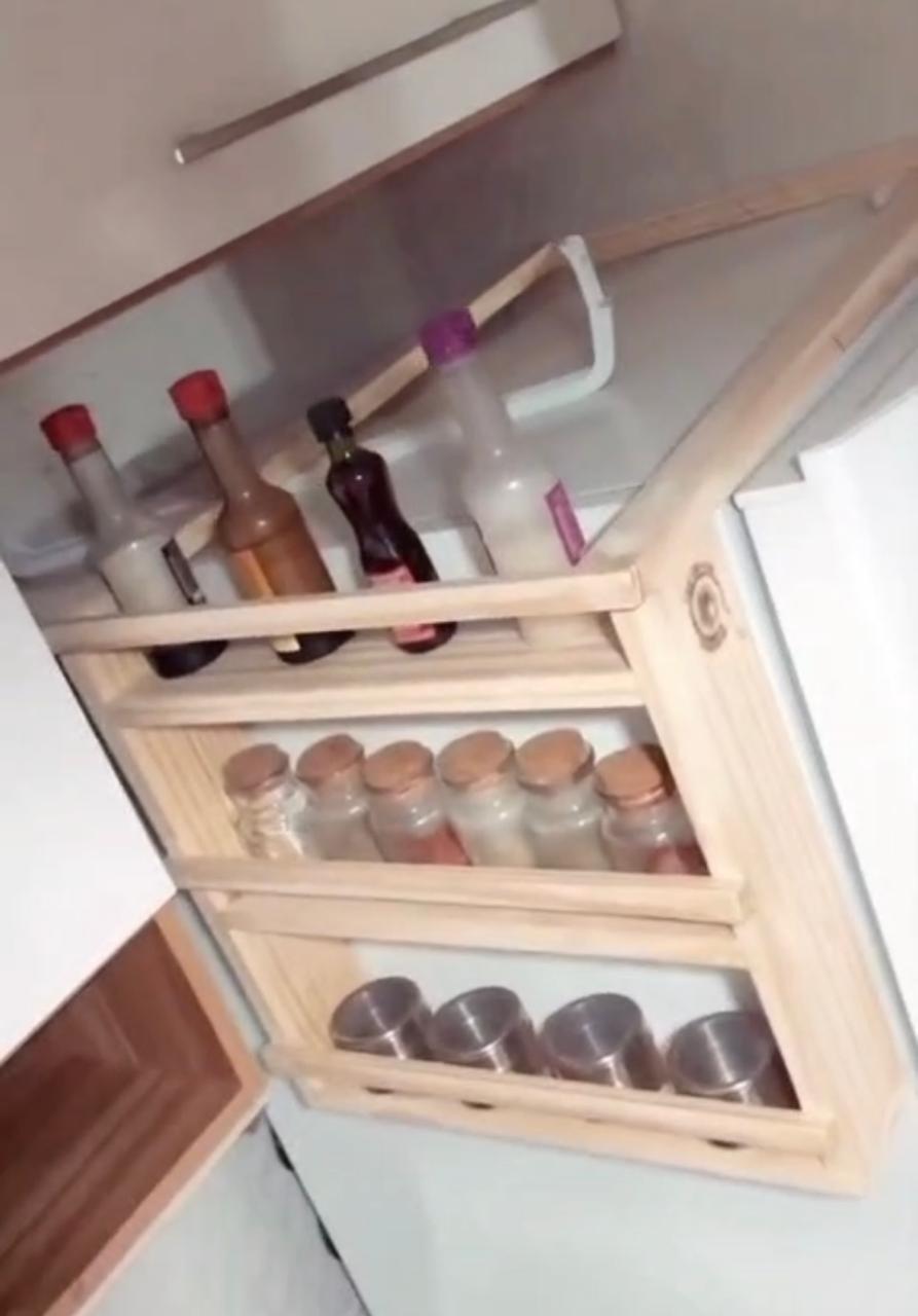 Wooden Fridge / Refrigerator Storage Rack By Miza
