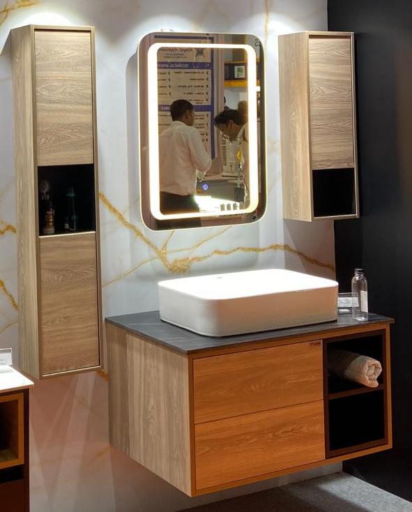 Class Wall Hanging Washbasin Vanity & Cabinet ( Set Of 3 ) By TGF