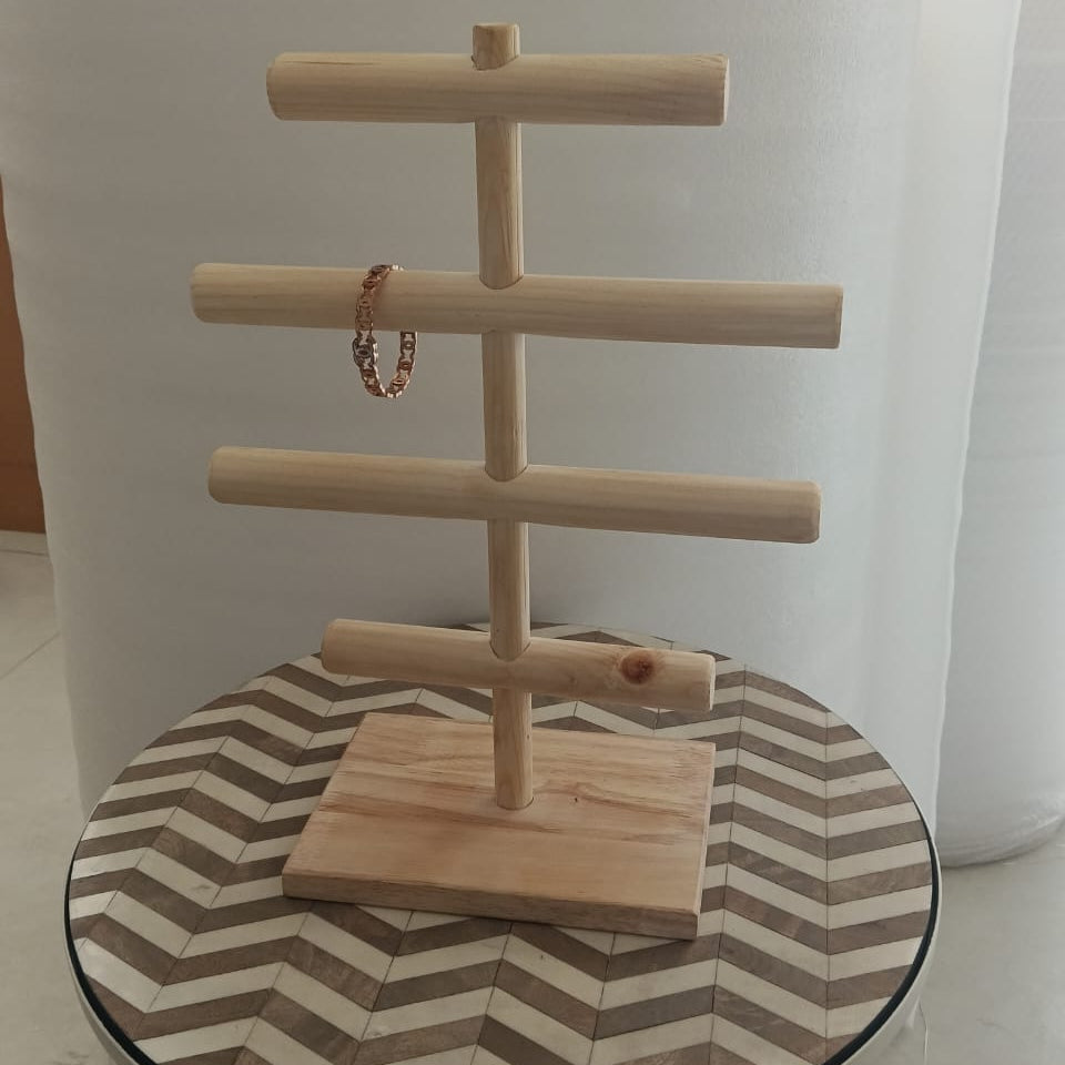 Wooden Handmade Portable Jewellery Stand By Miza