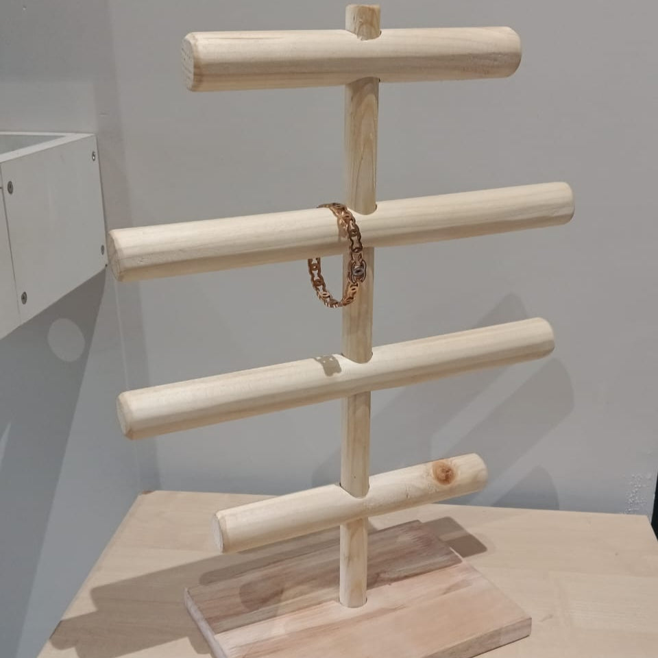 Wooden Handmade Portable Jewellery Stand By Miza