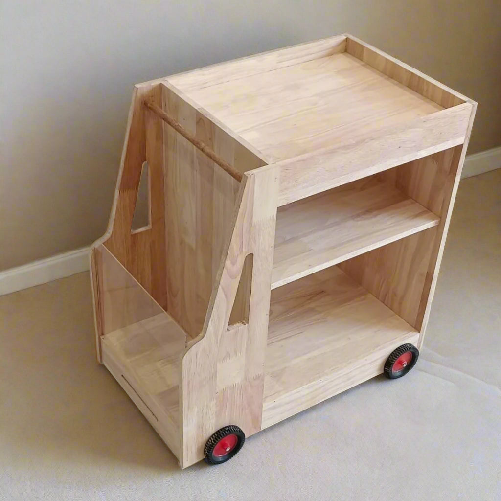 Car Theme Kids Bookcase / Cabinet in Wood with Storage By Miza