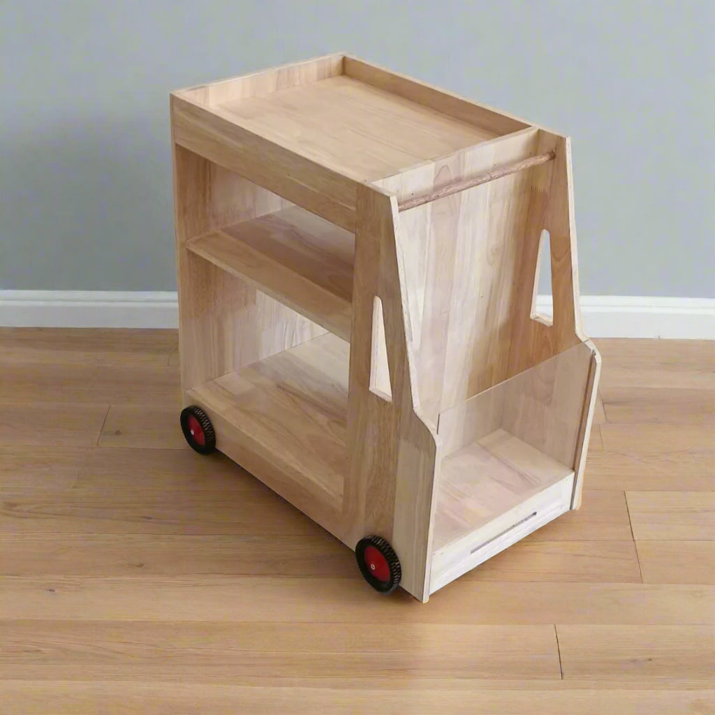 Car Theme Kids Bookcase / Cabinet in Wood with Storage By Miza