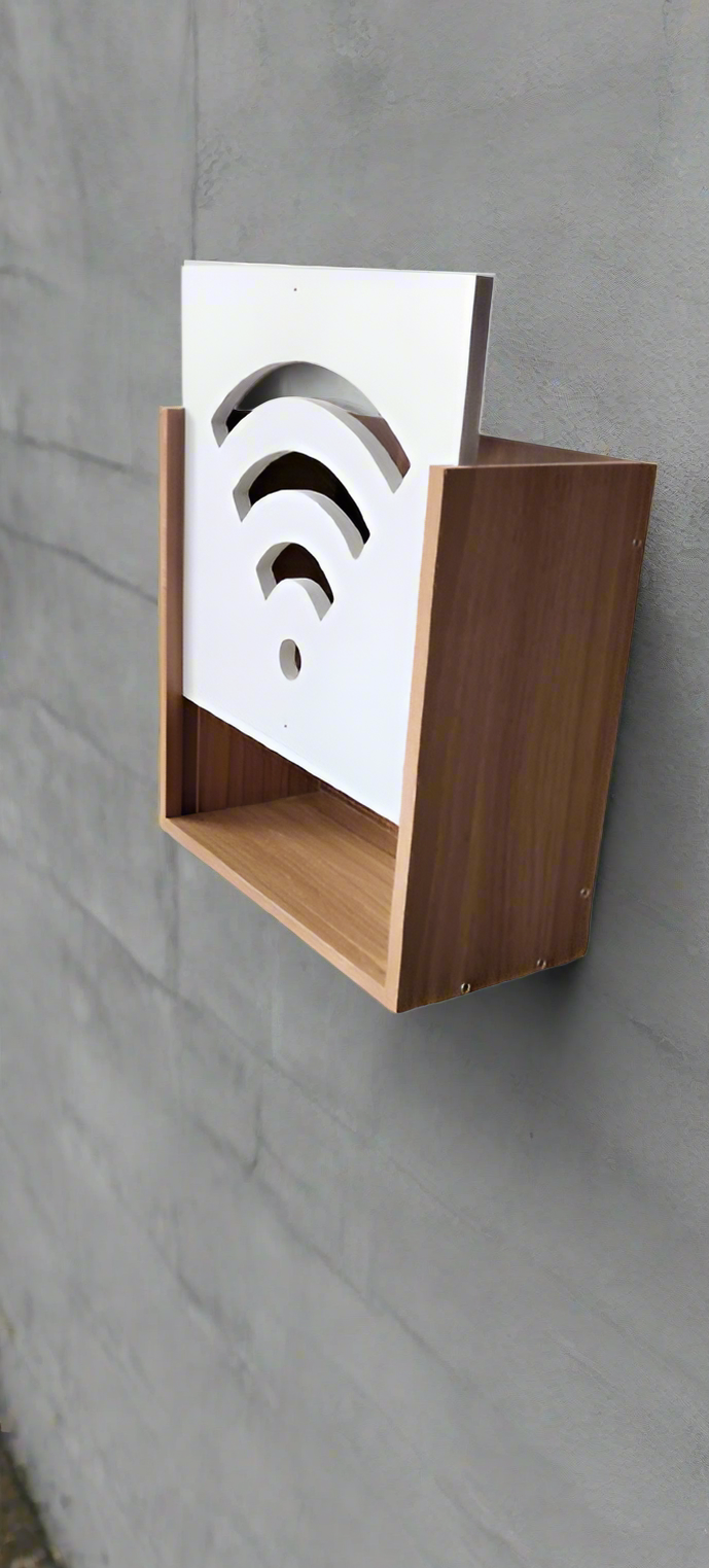 Wooden Decorative Wi-Fi Box / Wall Mounted Wi-Fi Router Organizer By Miza