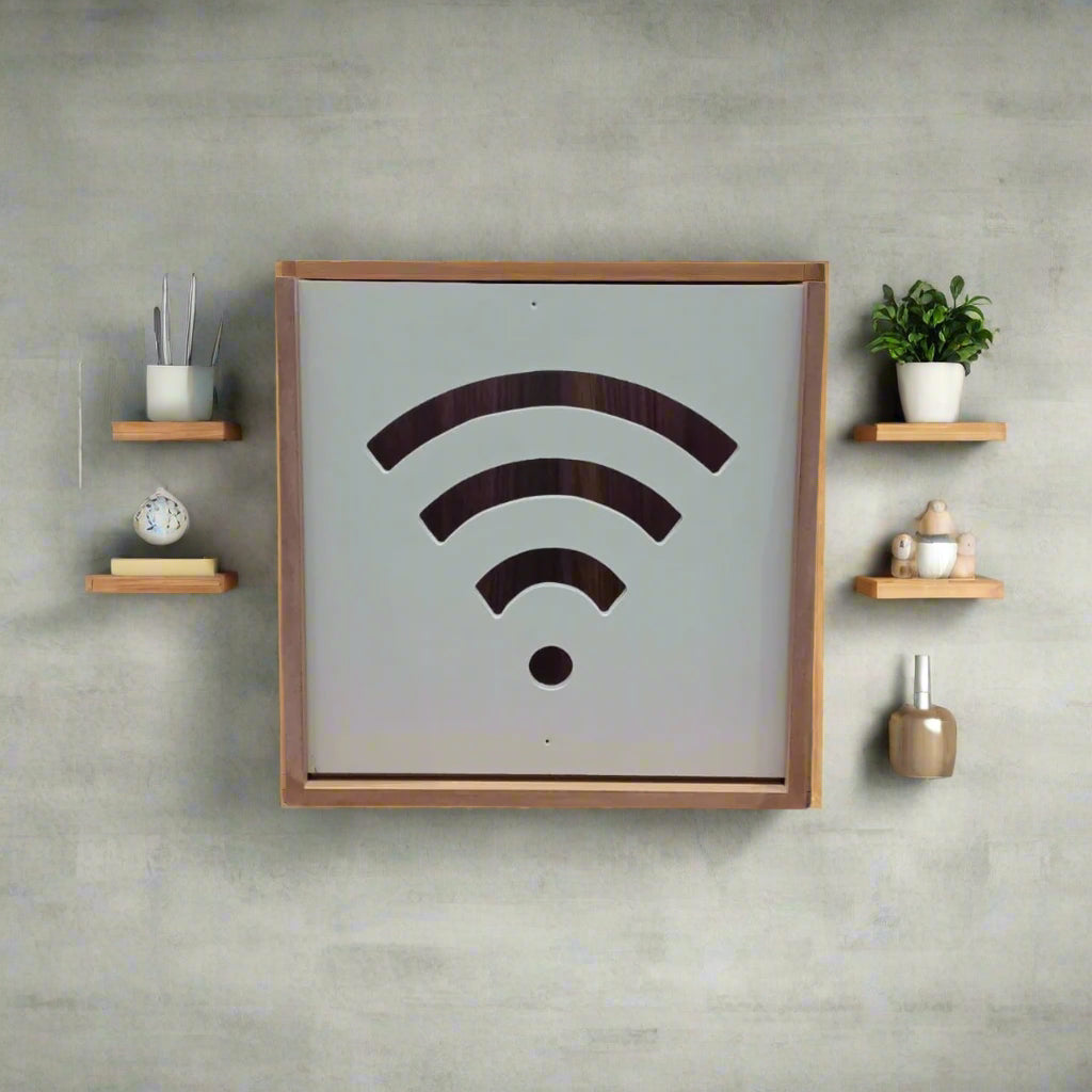 Wooden Decorative Wi-Fi Box / Wall Mounted Wi-Fi Router Organizer By Miza