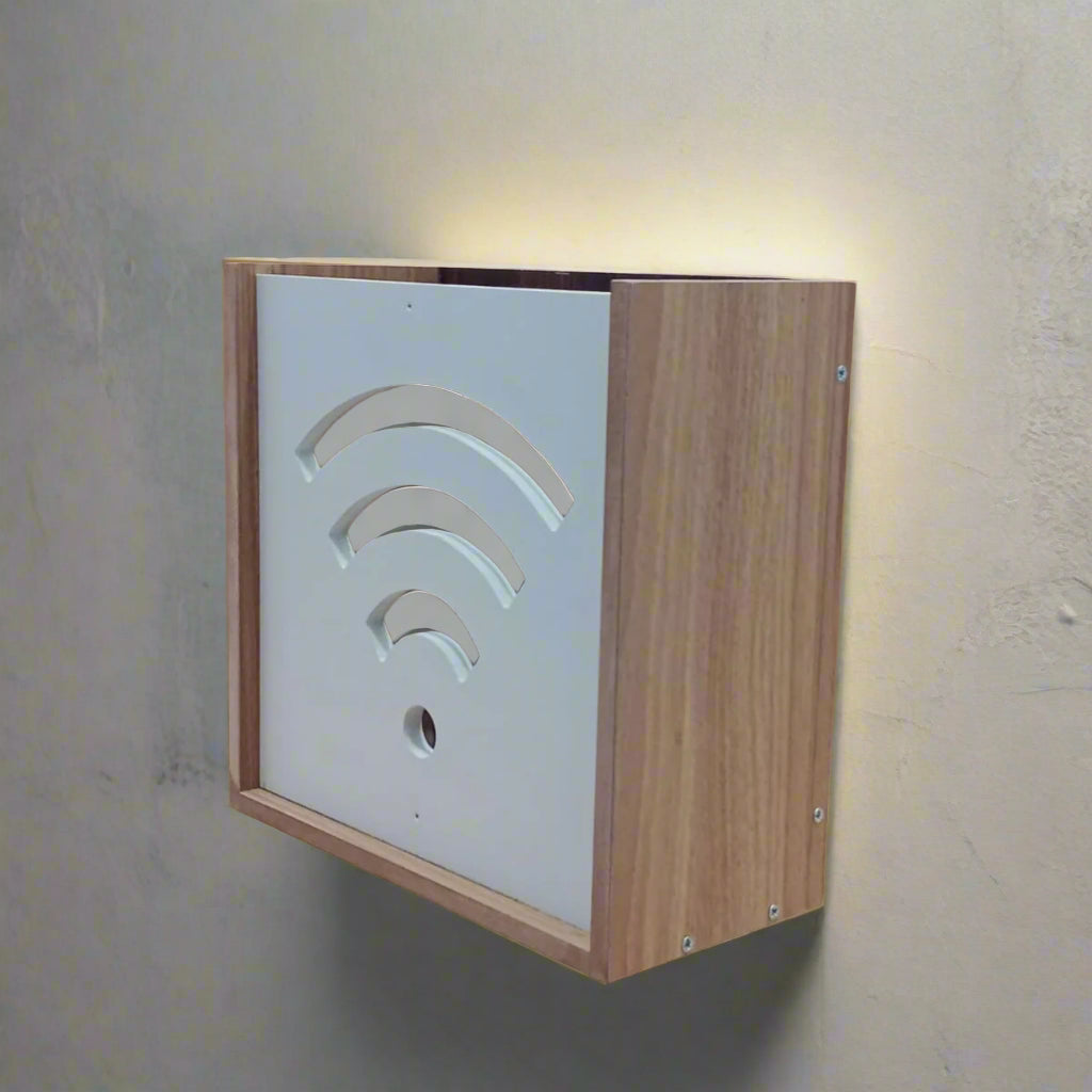 Wooden Decorative Wi-Fi Box / Wall Mounted Wi-Fi Router Organizer By Miza