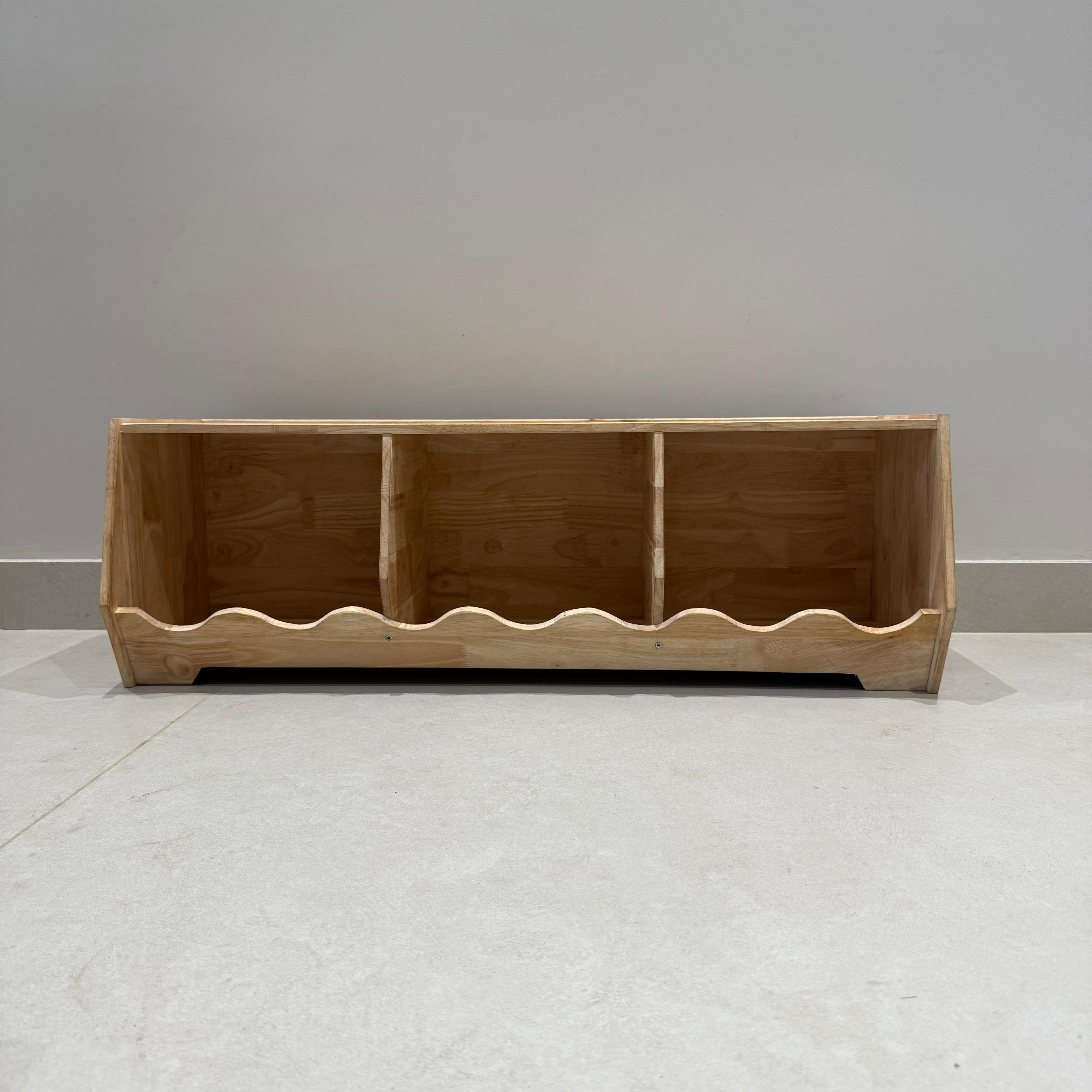 A Toy Cubby Shelf With Wavy Decor By Miza