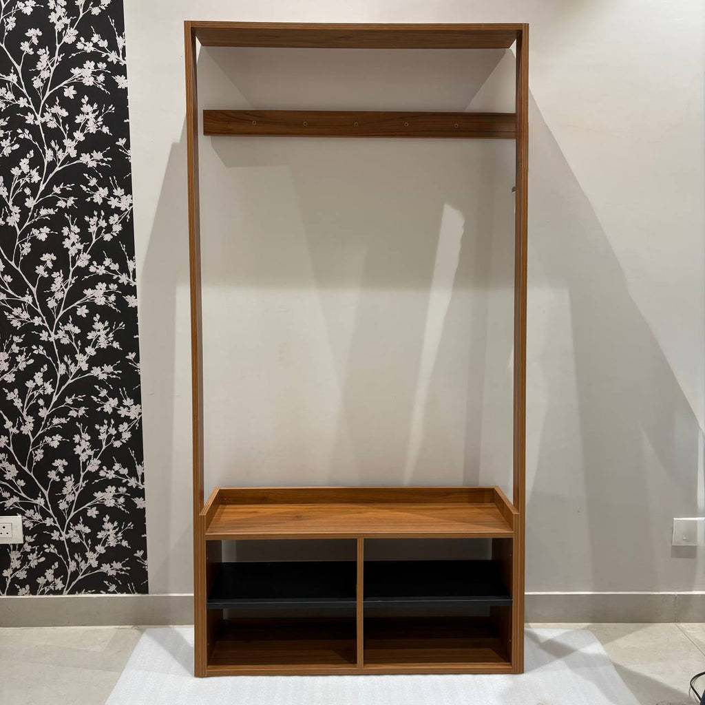 Ladder Shoe Stand, Shoe Rack for Home, Hallways,Shoe Cabinet with Open & Closed Storage By Miza