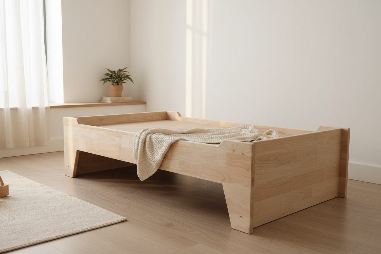 Reversible Montessori Bed for Toddlers/Wooden Bed for Kids By Miza