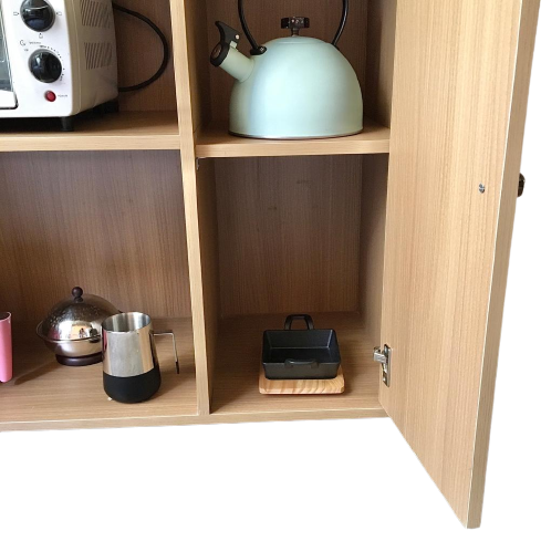 Microwave Storage Cabinet With Panel Door In Natural Wood By Miza